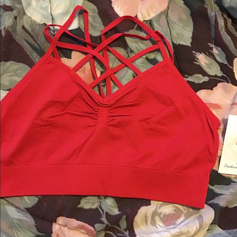 Seamless adjustable straps bra red - Picture 2 of 3